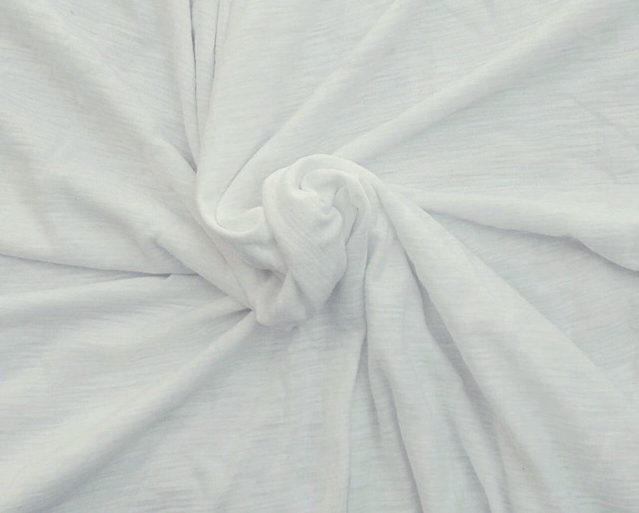 1 Yard White Cotton Slub Jersey Knit Fabric 190 GSM for Shirts, Summer Dresses, and Sewing Crafts